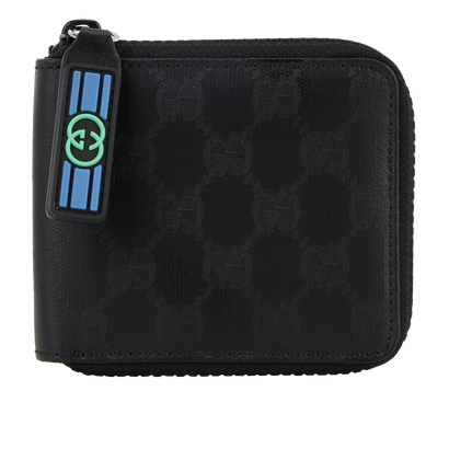 Gucci GG Zip Cardholder, &pound;170, Accessories, Black, Canvas, Front view